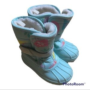 Teal dinosaur winter boots